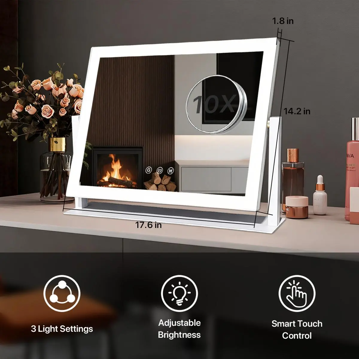 -17x14IN Rectangular Magnifying Makeup Mirror