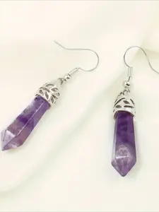 Sparkling Crystal Stud Earrings - High Quality Earrings, Genuine Natural Quartz Stone Tips, Alloy Ear Posts, Intricate Design for Parties, Festivals, Christmas Day Anniversary Gift Couple's Gift