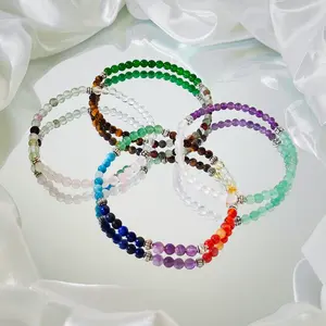 Healing Bracelet – 4mm Natural Crystal Beads |Hematite，Yellow Tiger Eye，Obsidian，Clear Qz，Rainbow Fluorite，Rose Qz，Green Jade，etc. |Unisex Stretch Bracelet Gift