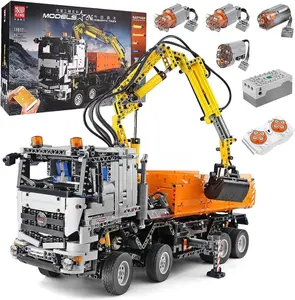 Mould King 19007 Pneumatic Truck Crane Car Remote Control Engineering Model Building Block Toy 2819 Pcs summerwins