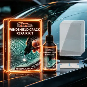 Homonth Automotive Glass Care Kit, Professional Windshield Crack & Scratch Repair Solution, UV Cure Epoxy Adhesive Coating for Chips, Bulls-Eye, Star Cracks - DIY Permanent Fix for All Car Auto Glass Damage