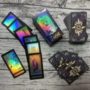 Holographic Rainbow Tarot Cards - Vibrant Design, Unique Patterns, Ideal for Tarot Reading