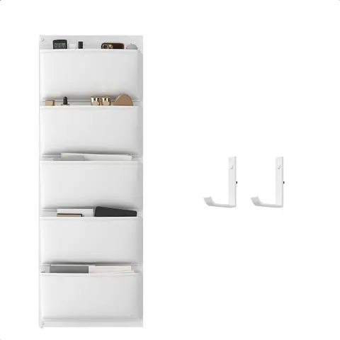 Raybee Furniture Non-Woven Fabric Side Pockets & Hanging Hooks for Nightstand, Accessories only, Nightstand Not Included