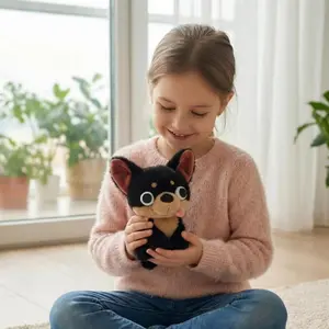 Adorable Chihuahua Plush Toy, Soft Fluffy Stuffed Animal, Pet-Friendly Home Decor, Car Interior Decoration, Kids Birthday Gift, Mother's Day Present