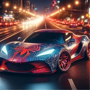 5D DIY Full Drill Round Diamond Painting - Diamond Painting Kits - Diamond Art Kit Sports Car, Spider, Night Scene Mosaic, Canvas - DIY Wall Decor, Home Wall Art, Suitable for Halloween, Christmas, Birthday and Anniversary Gifts