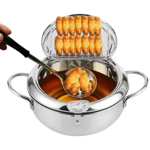 Stainless Steel Air Fryer Cooker, Multifunctional Electric Air Fryer with Basket and Temperature Control, Household Kitchen Appliances for Home Use