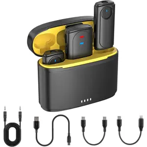 Lavalier Microphone for , iPad, Android, Camera - Mini Microphone with Noise Reduction &  Case - Mini Clip- Mic for Podcasting, Vlogging, Live Streaming, Interview