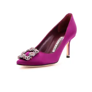 Pre-owned Manolo Blahnik Women's Hangisi Pumps Satin 70 by Rebag