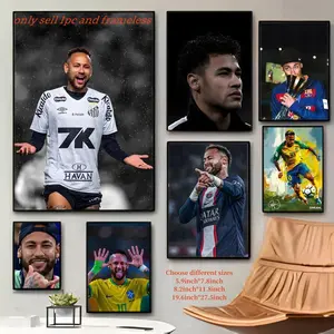 Brazilian Football Icon N-Neymar Poster Waterproof Moisture-proof Scratch-resistant Durable HD And Sticky Sublimated Prints Modern Abstract Design, Modern Abstract Art, Suitable For Gifting And Wall Decoration In Home, Cafe, Bar