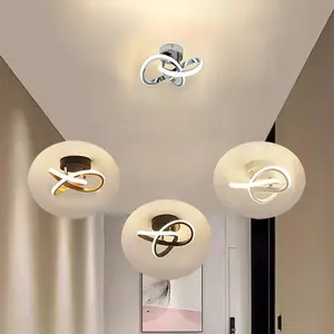 Linear LED Ceiling Light, Circular Ceiling Light, 24cm/9.45 inches, Connection Room Power, Three Colour Temperatures Adjustable Wall Switch, For Bedroom, Living Room, Modern Mood Lighting, Indoor Home Decor Lighting Fixtures