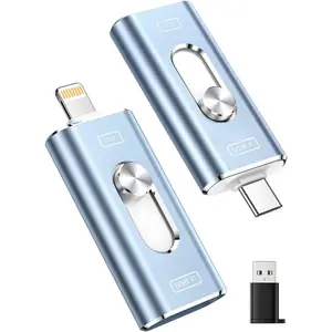 256GB Photo Stick for  Flash Drive, Memory Stick Phone Storage for Photos and Videos Files Backup, Compatible with  iPad Android PC, Plug & Play, No App Required (Dark Blue)