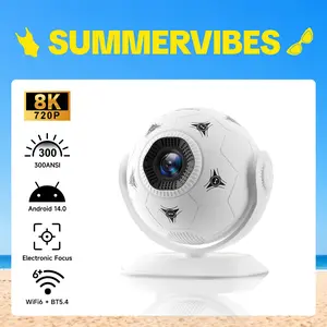 Magcubic 2026 Football-Themed Mini Projector, Portable Projector With WiFi 6 and Bluetooth 5.4, 8K Support, Auto Keystone, 180° Rotatable, Android 14 Smart Projector For Movie Home Theater HY300F Summervibes