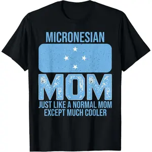 Vintage Micronesian Mom Micronesia Flag For Mother's Day T-Shirt Made in USA