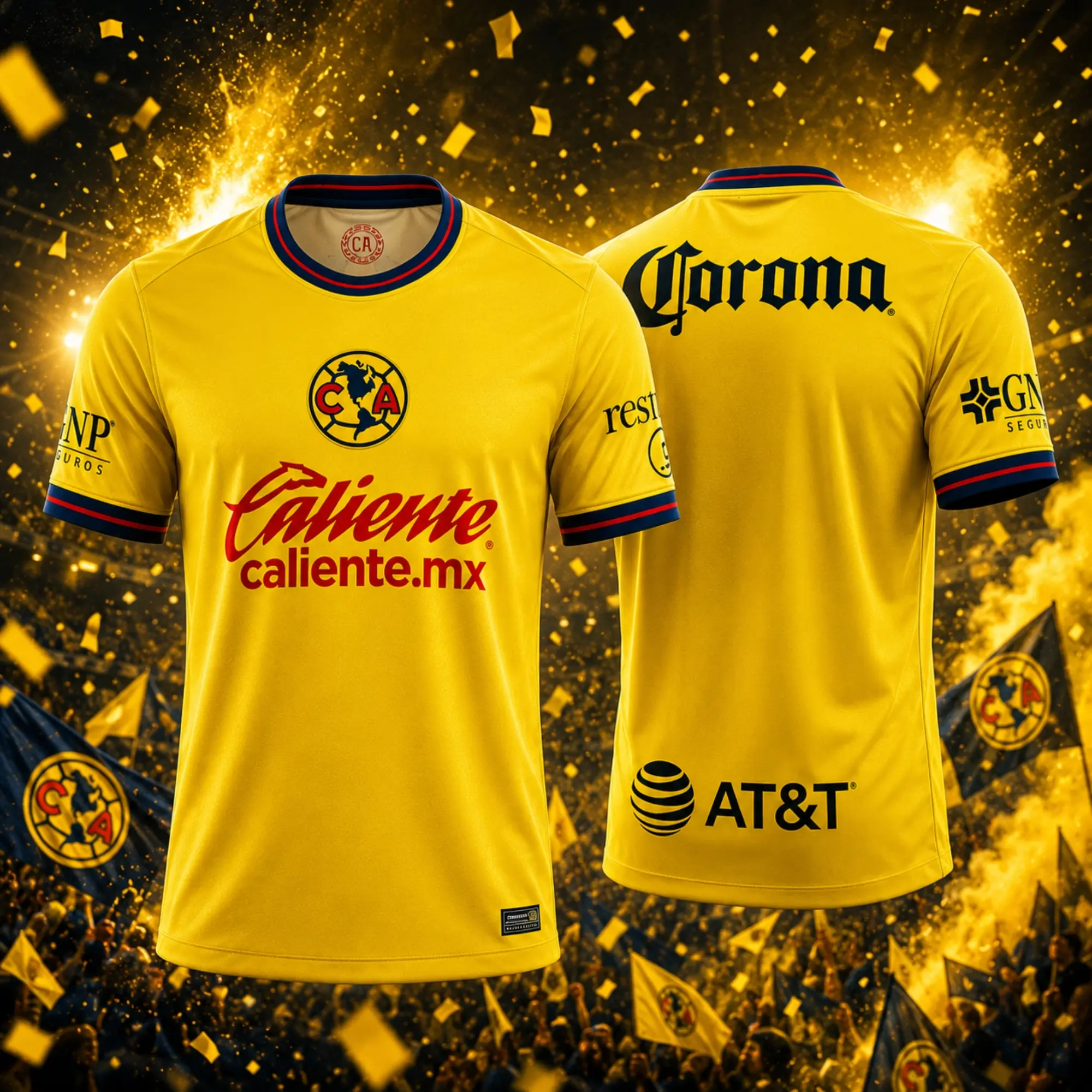 Club América 2024/25 Yellow Home Soccer Jersey, Men’s Classic Football Shirt, Lightweight Breathable Game Day Fan Gear
