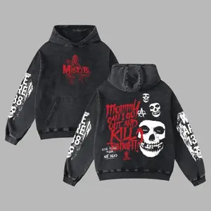 [$$$MANLIFE] Misfits - Mommy, Can I Go Out And Kill Tonight Retro Unisex Acid Washed Hoodie T-Shirt, Retro Y2K punk rock Streetwear Top Classic Hoodie Tshirt, Alternative Streetwear Essential for Rock Lovers