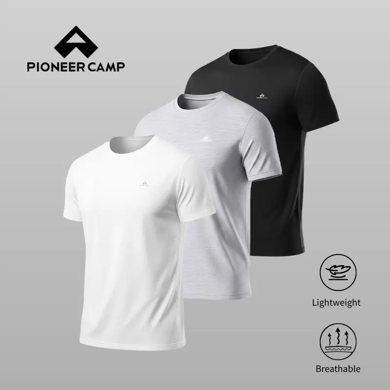 Pioneer Camp Men's Workout Gym Shirts Moisture Wicking Athletic Performance T-Shirts Quick Dry Running Active Top Tees