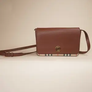 Pre-owned BURBERRY Leather Crossbody Bags Hampshire House Check Crossbody Bag