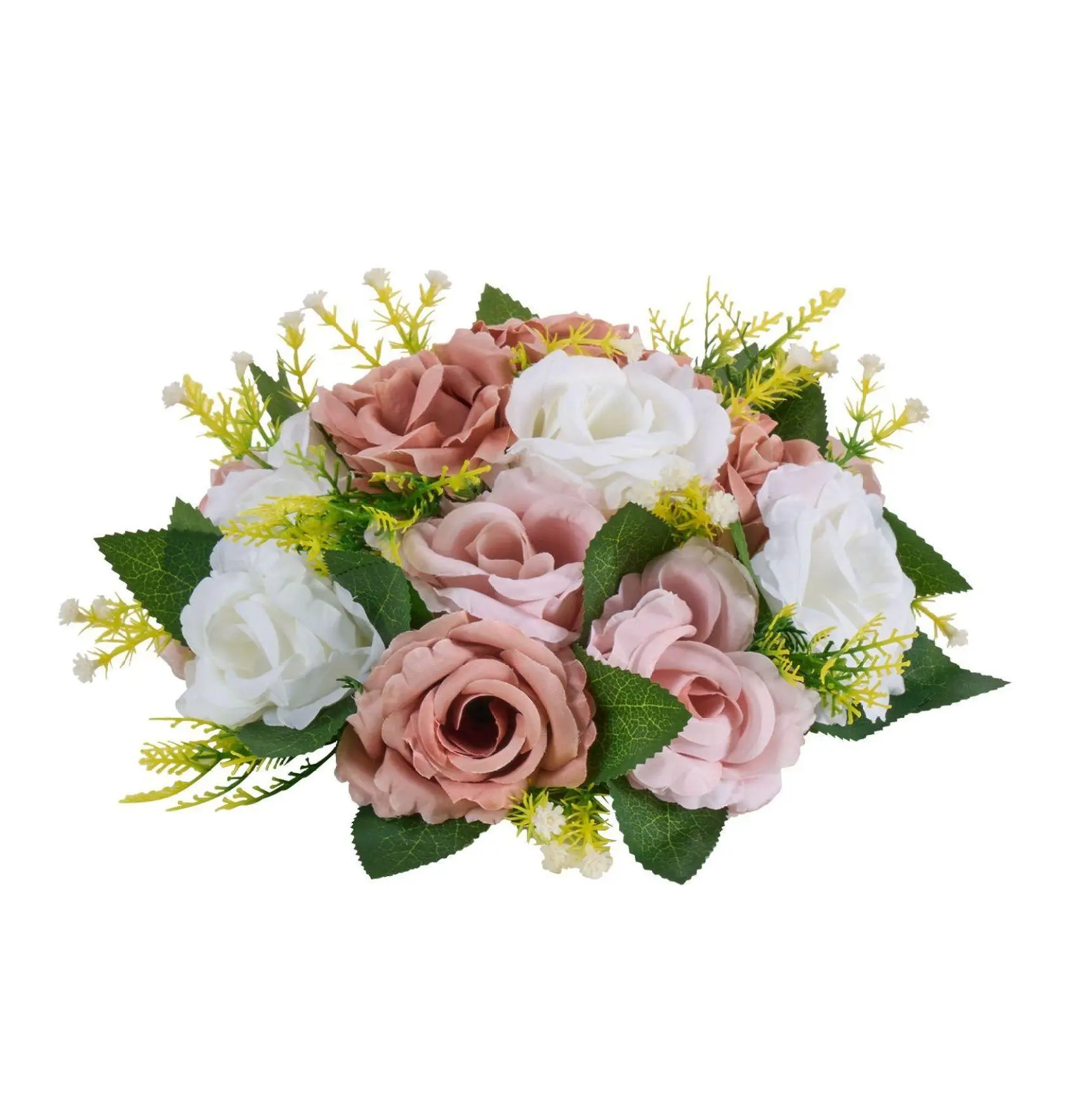 Artificial Flower Balls - 9.5 Inch Rose Centerpieces 10 Pack - Wedding Table Decorations, Faux Rose Arrangements for Home Decor - Pink & White 9.5 inches Pink + White