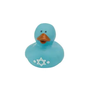 Hanukkah Holiday Themed Blue White Rubber Duck with Star of David - Festive Celebration - Individual