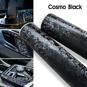 2026 New Black Forged Carbon Fiber Vinyl Wrap For Car Motorcycle Cosmic Ghost Vinyl Wrapping Film Car Stickers Color Change Film for Auto For Your Cars