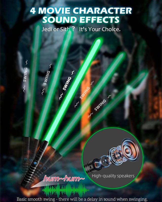 2-in-1 Dual RGB Lightsabers Set (2-Pack), 41.54" Realistic Combat Sabers with 12Colors Change & 4 Sound Modes, Electronic Glow Swords for Adults/Kids Cosplay, Birthday, Halloween & Xmas Gift