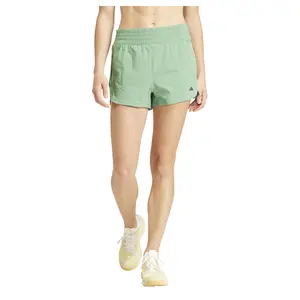 adidas Womens Pacer Stretch-Woven Zipper Pocket Lux Shorts Training Casual Bottoms Casual - Green