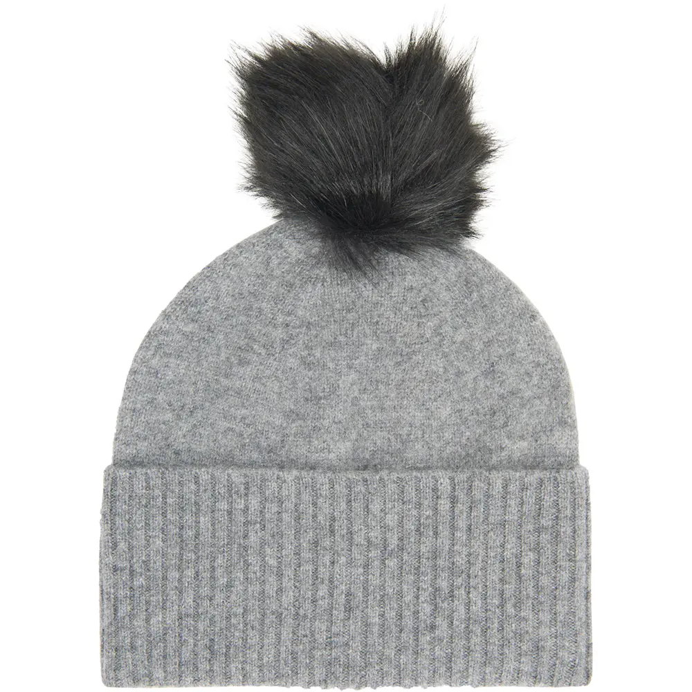 Frye Womens Boiled Beanie Faux Pom Casual Casual - Grey