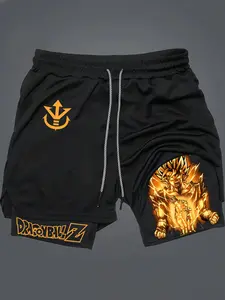 2 in 1 Drawstring Waist Shorts, Quick Dry Swim Trunks, Loose Casual Pocket Track Shorts for Summer, Workout & Activewear, Casual Sports Shorts