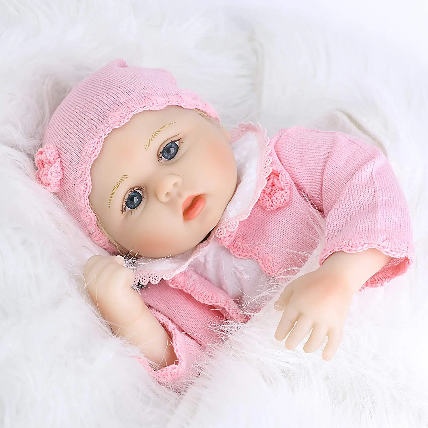 Reallife Customizable Blue Eyed Reborn Baby Doll, Full Outfit Included, Handcrafted Vinyl Skin, Perfect birthday and holiday gift, Therapy And Photography toddler  doll silicone  doll  girl girl kid gift