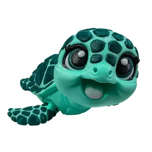 Adorable Baby Sea Turtle 3D Printed Articulating Figurine