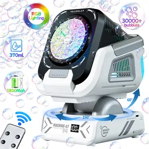 Upgraded Bubble Machine, 1800mAh Rechargeable, for Kids/Weddings/Parties/Outdoor Use, Ideal Christmas/Thanksgiving/Black Friday Gift, 2 AAA Batteries Required for Remote (Not Included)