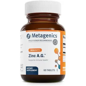 Metagenics Zinc A.G. - Highly Absorbable Zinc with Arginine & Glycine Chelates - Supports Immune Function, Bone Health, Skin & Energy Metabolism - Non-GMO & Gluten-Free - 60 Tablets