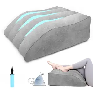 Inflatable Leg Rest Pillow – Adjustable Height Soft Wedge Cushion for Leg Elevation, Beige, Medium Firmness for Sleep & Reading, Improves Blood Circulation
