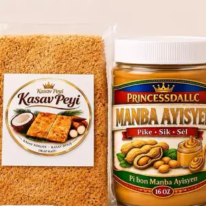 Haitian Kasav Peyi & Manba Combo Pack - 16oz Authentic Haitian Peanut Butter Bundle 100% naturel