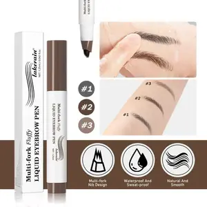 Eyebrow Pen, Microblading Eyebrow Pencil, Multi-Tip Angled Brow Brush, Waterproof Eyebrow Pencils for Women, Long Lasting Eyebrow Dye with Hair-Like Strokes Brows