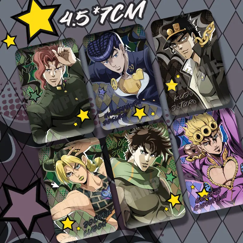 JoJo's Bizarre Adventure Fashion Accessories Jotaro Kujo Josuke Higashikata Yoshikage Kira Square Double-Sided Flashing Badge Merchandise 4.5*7CM