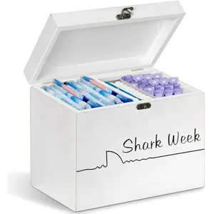 Rustic Wooden Tampon Holder, Countertop Bathroom Feminine Product Organizer, Tampons Storage, Pad & Cotton Swab Ball Holder, Farmhouse Bathroom Decor, 8.2 x 6.5 x 6.5 inches