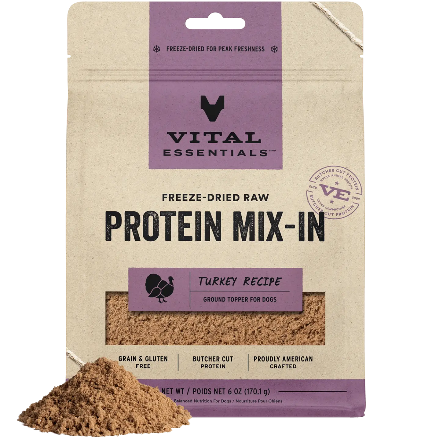 Freeze-Dried Protein Mix-In Turkey Recipe Ground Topper for Dogs