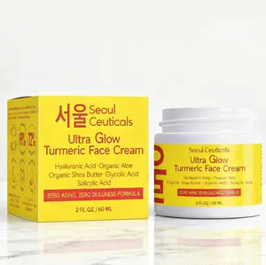 Seoul Ceuticals Ultra Glow Turmeric Face Cream with Hyaluronic Acid Aloe Shea Butter Glycolic & Salicylic Acid 60ml Zero Aging Dullness Formula