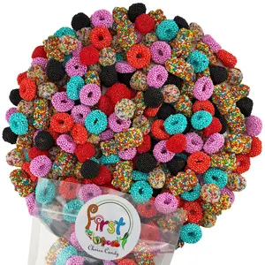 First Choice Candy Crispy Crunchy Gummy Candy Mix 1lb Bag Rainbow Nonpareil Bears Mix Berries Gummy Ring Chewy Clusters Fruity Sour Snack for Kids Parties Gifts