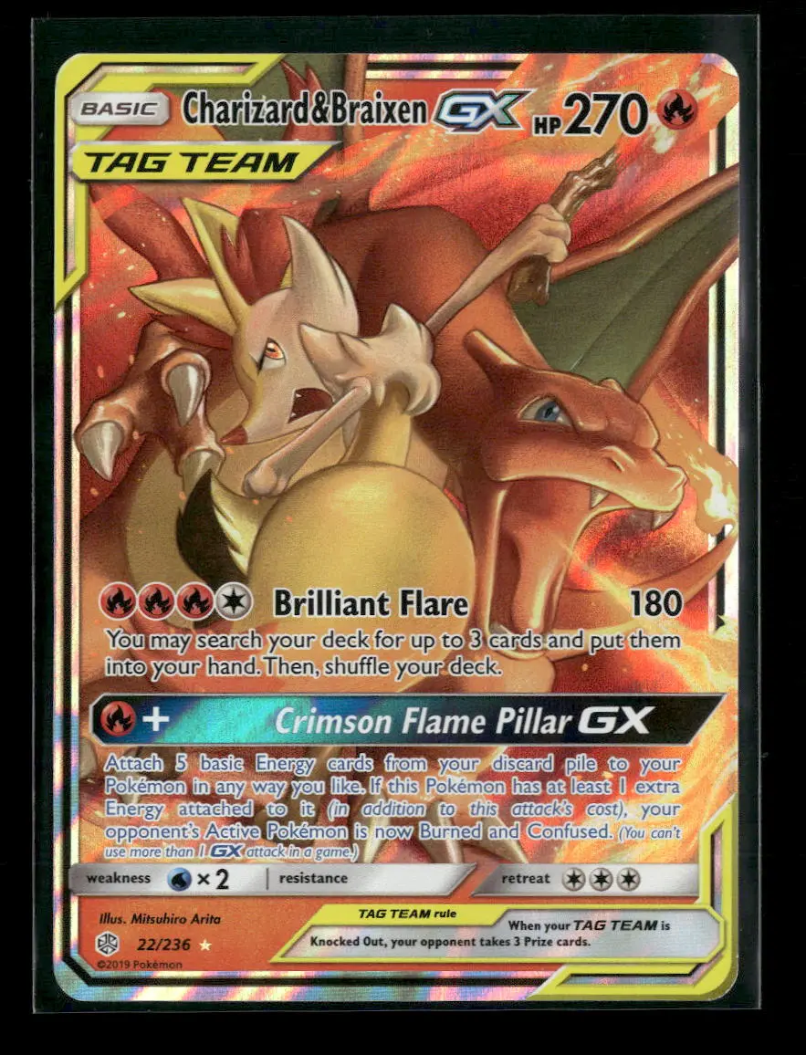 SM - Cosmic Eclipse Charizard & Braixen GX #22/236