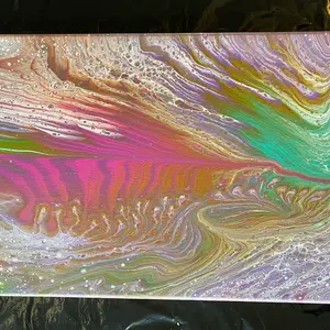 Daybreak Current 12 x 16 inch Canvas Acrylic Paint Pouring Original One of One Artwork