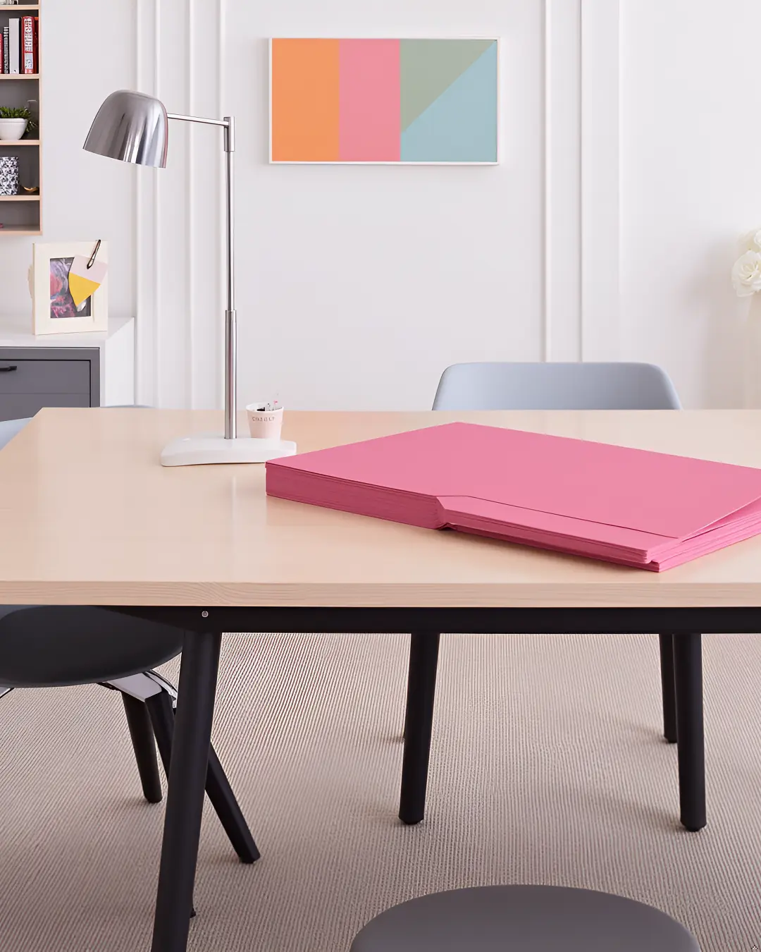 UOFFICE Pink Desk File Folder, Letter Size, 1/2 Cut Pre-Tabbed Tabs, 25-Pack Office Supplies for Students & Home - Supports Office Organization, Keeps Files Accessible, Organizes Spaces