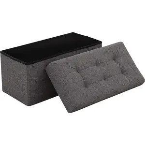 30 Inch Folding Storage Ottoman with Storage Bench, Large Storage Ottoman Bench, Storage Chest, Foot Rest Stool, Bedroom Bench with Storage - (Charcoal Gray)Economical storage shoe bench household storage dressing room bench small sofa shoe store