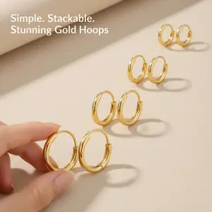 4 Pairs Stainless Steel Hoop Earrings for Men & Women – 8mm, 10mm, 12mm, 14mm Hypoallergenic Silver Cartilage Earrings, Perfect for Piercings & Everyday Wear