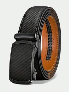 Mens Belt Leather Ratchet Belt For Men Dress and Casual with Adjustable Buckle, Trim to Fit, Genuine Leather Belt