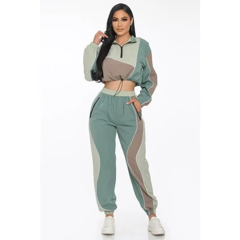 Lisa Color Block Jogger Set