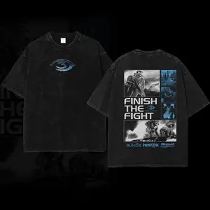 Retro Limited Vintage 90's FINISH THE FIGHT Halo 3 Vintage T-Shirt Gift for Him Her Vintage Y2K Classic Menswear gamer gift Streetwear Cotton Fabric