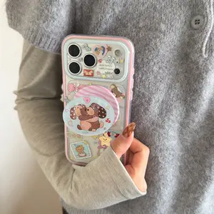 Magnetic Two-In-One Edge Sausage Dog Charm Star Smartphone Cellphone Casing Protective Case for Apple iPhone 17 Pro Max, Creative Fashion Aesthetic Phone Cover, Accessories