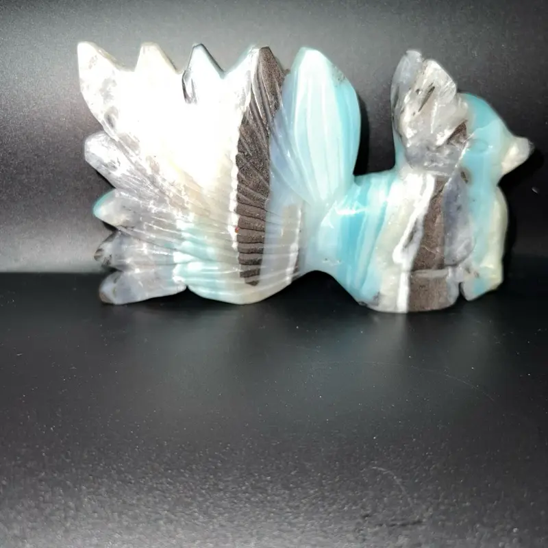 9-Tailed Fox Carving, Handcrafted Decor Piece for Home & Office Display